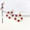 Brincos de Pérola de Incenso Chuiyun Er Novo Estilo Chinês Retrô Incenso Design Original Fragrância de Rosa Brincos Quadrados Acessórios
