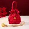 Nova Sacola de Doces para Casamento Festiva Bolsa de Doces para Presente Casamento Estilo Chinês Portátil de Alta Qualidade Saco de Tecido para Doces com Cordão