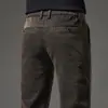 Pantalones de Pana para Hombre Invierno Nuevo Lana Elásticos Ligeros de Negocios Antiarrugas Sin Planchar Cálidos Gruesos Rectos Casuales