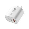 Cabezal de carga Pd20W transfronterizo adecuado para teléfono móvil Apple Carga rápida Qc3.0 Cargador de viaje Puerto dual A+C Cargador estándar estadounidense y europeo