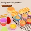 Molde redondo de silicona amarillo para magdalenas antiadherente fácil de desmoldar herramienta para hornear para hacer cupcakes pudín postre