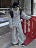 Pantalones Deportivos de Pierna Ancha Estilo Americano para Calle Alta para Hombres y Mujeres, Pantalones de Chándal Sueltos Casuales de Marca de Moda con Diseño de Cuerda Gruesa Hecha a Mano