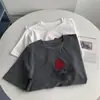 Camiseta de Algodón Estampada Cuello Redondo Caperucita Roja Cachorro Manga Corta 2026 Primavera y Verano Nuevo Estilo Coreano Casual Versátil Top de Moda