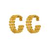 Francês côncavo convexo forma geométrica personalidade titânio malha de aço brincos ocos moda minimalista retro círculo Brincos femininos