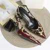 Zapatos de Tacón Alto con Estampado de Leopardo Burdeos, Patchwork, Espalda Descubierta, Gran Tamaño, Comercio Exterior Transfronterizo Europeo y Americano, Sandalias de Tacón Grueso, Zapatos Individuales