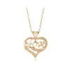 Accesorios Europeos y Americanos Más Vendidos Collar de Diamantes con Forma de Corazón Regalo para Mamá Día de la Madre Colgante Deseos Explosiones