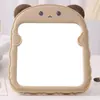 Orejas de Oso de Dibujos Animados Espejo de Maquillaje Simple Estudiante Plegable Borde Espejo de Maquillaje de Escritorio Escritorio Portátil Impreso a Color Espejo de Princesa