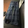 Pantalones de Cuadros Estilo Americano Corte Limpio para Hombre Primavera y Otoño Holgados de Pierna Recta Pantalones Largos Casuales Deportivos de Fitness