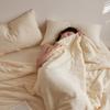 Edredón de verano ligero y transpirable y edredón para aire acondicionado de cuatro piezas de algodón algodón hilo doble capa jacquard edredón de soja ropa de cama