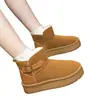 Botas de neve femininas com sola grossa, novo estilo inverno 2026, casuais, que aumentam a altura, botas curtas, forradas com fleece, espessadas para aquecimento, sapatos de algodão estilo nordestino