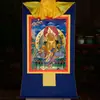Buda Yuan Hui Huang Caishen Thangka Cinco Sobrenomes Deus da Riqueza Estilo Xizang Pintura Decorativa de Entrada Thangka Feito à Mão Pintura Suspensa de Buda Murais