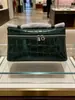 Lp19 Bolsa para Lonchera con Patrón de Cocodrilo Bolso de Hombro Cruzado de Cuero Genuino Bolso con Patrón de Piedra para Mujer Modelo Nuevo 2026 Cruzado