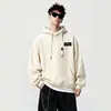 Moletom com capuz de peso pesado estilo americano para homens, folgado e versátil para outono e inverno, estiloso e simples, estilo de Hong Kong na moda, moletom casual para casais