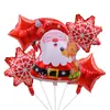 Novo Conjunto de Balões de Natal Tema de Natal Desenho Animado Papai Noel Floco de Neve Decoração de Festa Balão de Filme de Alumínio