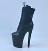 Estilo europeu e americano super sexy 20cm cobra padrão moda botas palco passarela passarela botas de aço tubo dança botas neutras botas curtas