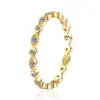 Anillo de Plata de Ley S925 Transfronterizo para Mujer, Joyería de Moda Japonesa y Coreana, Anillo de una Sola Fila, Anillo Sencillo de Moissanita, Moderno para el Trabajo