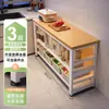 Prateleiras de Armazenamento de Cozinha Cuidadosamente Selecionadas, Mesa Multifuncional de Corte de Legumes de Chão, Bancada de Preparo de Refeições, Forno de Micro-ondas, Armazenamento de Panelas, Armário Estreito Lateral