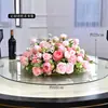 Mesa Redonda de Comedor para Hotel con Flores en el Centro, Mesa Redonda de Restaurante Flores en Mesa, Decoración de Banquete, Arte Floral, Decoraciones de Mesa para Sala de Conferencias, Flores