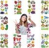 10 Tatuagens Adesivas Decorativas Infantis Série Insetos Fofos Desenho Animado Adesivo de Transferência de Água Descartável para Braço Bochecha
