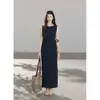 Vestido de Tirantes sin Mangas de Verano 2026 para Mujer, Elegante Ceñido a la Cintura, de Tiro Alto, Adelgazante, Versátil, de Color Sólido