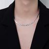 Collar de Cadena de Eslabones Tejidos de Acero Inoxidable Hip-Hop de Personalidad Europea y Americana para Mujer, Cadena de Clavícula de Personalidad a la Moda, Cadena de Acero Titanio