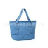 Bolsa de Mezclilla Simple Estilo Coreano Bolsa de Compras de Mezclilla Azul Claro Ecológica Bolso de Hombro de Mezclilla Multifuncional