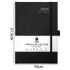 Planejador Diário A5 Transfronteiriço 2027, Planejador de Agenda Diária em Inglês, Calendário Anual, Manual de Eficiência, Caderno, Logo Personalizável