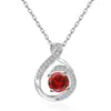 Plata de Ley S925 Transfronteriza Europea y Americana Amazon Nueva Moda Versátil Colgante Gota de Agua Doce Piedras de Nacimiento Collar Sencillo