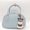 Colgante de Bolso para Cachorro Schnauzer Llavero de Perro de Cuero PU Adorno Regalo Venta al por Mayor Moda Accesorio para Viajero