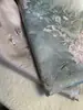 Cor de Pasta de Feijão Cinza Azul Jacquard de Alta Densidade Jaqueta Cheongsam Chinês Estilo Chinês Hanfu Brocado Composto