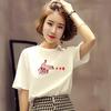 2025 Nova Moda Camiseta de Manga Curta para Mulheres Estilo Chinês Estampada Ins Solta Slimming Look Gola Redonda Plus Size Top Feminino Tendência