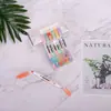 Resaltador de doble punta con ventana para notas de estudiante, punta de cristal, punta transparente, Macaron graffiti, suministro directo de fábrica