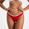 Tanga de Algodón Puro para Mujer Sexy Sin Costuras Cinturón de Letras Cómodo Transpirable Hilo T-String Ropa Interior para Mujer Venta al por Mayor Transfronteriza