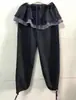 Pantalones Culotte Casuales de Capas con Cintura Elástica, Empalme de Cuadros Pequeños y Hojas de Loto, Estilo Coreano Retro de Niña, Nuevos para Otoño e Invierno 2025