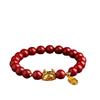 Pulsera Año Nuevo del Dragón 2024 para Mujer Pulsera Imitación Cinabrio Bollo de Dragón Nuevo Estilo Chino Joyería Estilo Chino Año del Dragón