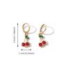 Novedad 2024 Estilo Creativo Moda de Alta Calidad Pendientes Galvanizados para Mujer Pendientes de Cereza Distintivos de Aleación de Zinc Transfronterizos Europeos y Americanos