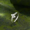 Anel de Coração em Prata Pura S999, Estilo Simples e Minimalista, Laço Exquisito com Diamantes, Anel Tendência de Celebridade da Internet, Anel de Moda