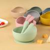 Tigela e Colher de Silicone para Alimentação Infantil Tigela Caracol Ventosa Tigela Infantil Suplemento Alimentar para Bebê Tigela de Ventosa de Silicone