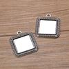 Accesorios de joyería DIY de 2 colores, base de piedra preciosa de tiempo, accesorios de aleación cuadrados que pueden pegar piedras preciosas 20*20