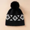 Chapéu de Cashmere Puro Chapéu de Tricô Feminino Chapéu com Pom Pom de Pelo Chapéu com Proteção para Orelhas Chapéu Quente Chapéu de Lã para Ciclismo ao Ar Livre Chapéu para Frio