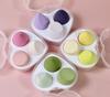 Quan Kou Bear Beauty Egg Set Esponja para polvos súper suave que no se come, borla para polvos seca y húmeda, paquete de 4 una generación de cabello