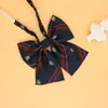 Nó Gola Feminina Flor Xadrez Uniforme Uniforme Escolar Estilo Japonês Estilo Preppy Gravata JK Gola Laço Camisa de Menina Gravata Pequena