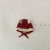 Gorro de lã para bebê outono e inverno estilo ocidental retrô vermelho ano novo festivo chapéu de malha recém-nascido bebê quente inverno
