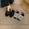 Zapatos de Malla de Diseño de Nicho Sandalias Tejidas con Pedrería Zapatos de Mujer 2025 Nuevo Verano Zapatos Planos Romanos Franceses