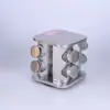 Nuevo Frasco Giratorio de Acero Inoxidable para Especias Doméstico, Suministros de Cocina, Estante para Especias, Estante Cuadrado de Almacenamiento, Juego de Botellas para Especias