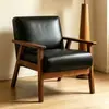 Cadeira Hank, sofá individual de madeira maciça, conjunto de mesa de chá e cadeiras de hotel, cadeira estilo vintage, móveis para café e pousada, cadeira de sofá para lazer e relaxamento