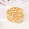 Anillo de Flor Grande Ajustable de Acero Inoxidable Tohm Amazon Más Vendido para Mujeres, Moderno y Versátil, Anillo de Flor Electrochapado y que No se Desvanece