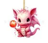 Colgante Transfronterizo Nuevo Lindo Dragón Rosa para Coche, Hogar, Árbol de Navidad, Decoración Colgante, Decoraciones Navideñas para el Hogar