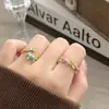 Anillo Abierto de Moneda de Cobre con Elefante y Ponis de Esmalte Rosa y Azul Lindo y Dulcemente Fresco con Circonita, Anillo Personalizable Apilable