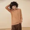 Suéter com Capuz Redutor de Idade Suéter de Malha de Caxemira para Mulheres Outono e Inverno Casual Solto Manga Longa Roupa Externa Camisa Base de Malha